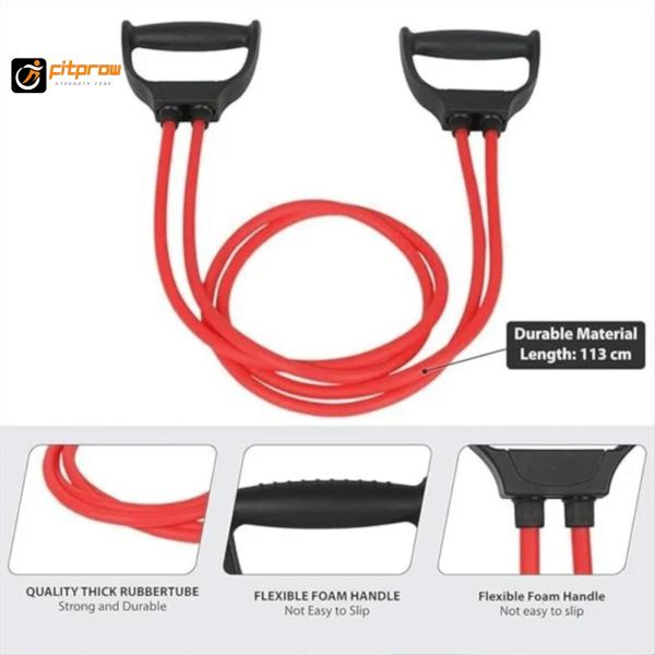 Double Toning Tube Resistance Tube | Heavy Quality Exercise Band for Stretching and Full Body Workout